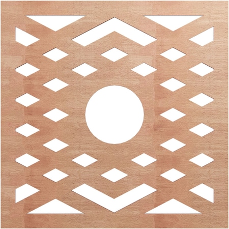 Ekena Millwork Chevron Wood Fretwork Pierced Ceiling Medallion, Cherry, 18"OD x 4 5/8"ID x 3/8"T CMWP18X18X0375CHCH